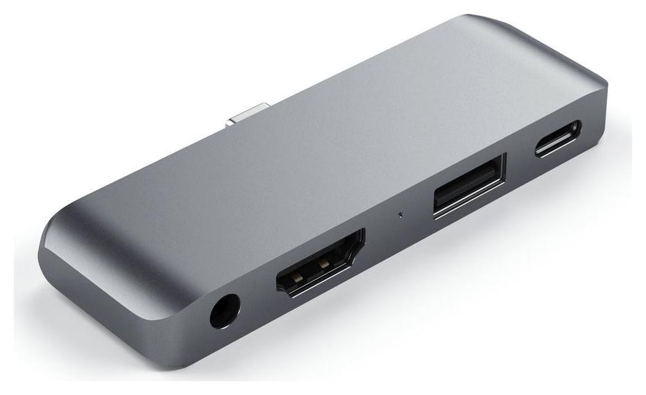 Satechi Aluminium Mobile Pro Hub USB-C (USB-C 60W, 4K HDMI, USB-A 3.0, jack port) (gwiezdna szarość)