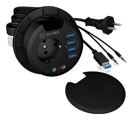Icy box IB-HUB1430 do Biurka 4 x USB 3.0, audio