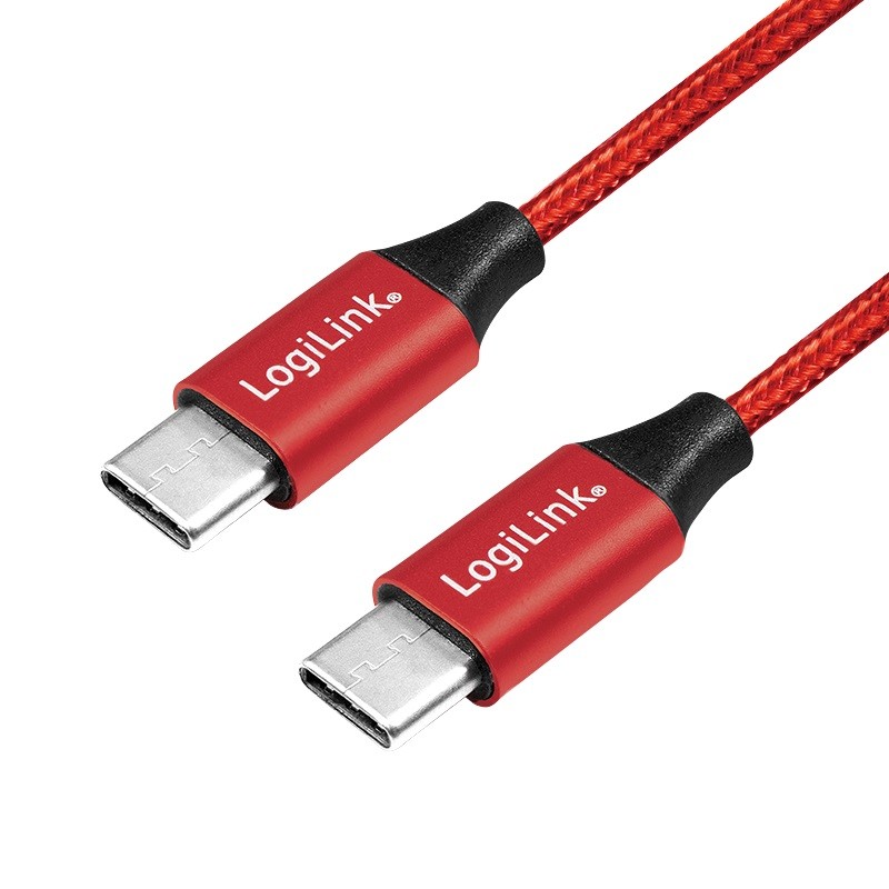 LogiLink USB-C 1.0m w oplocie czerwony