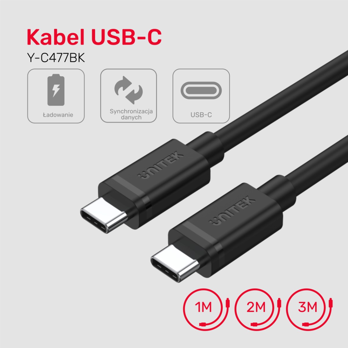 Unitek przewód USB Typ-C do USB Typ-C 3m
