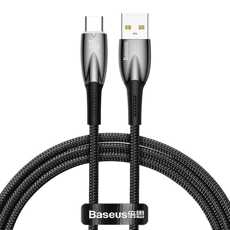 Baseus Glimmer USB do USB-C, 100W, 1m (czarny)