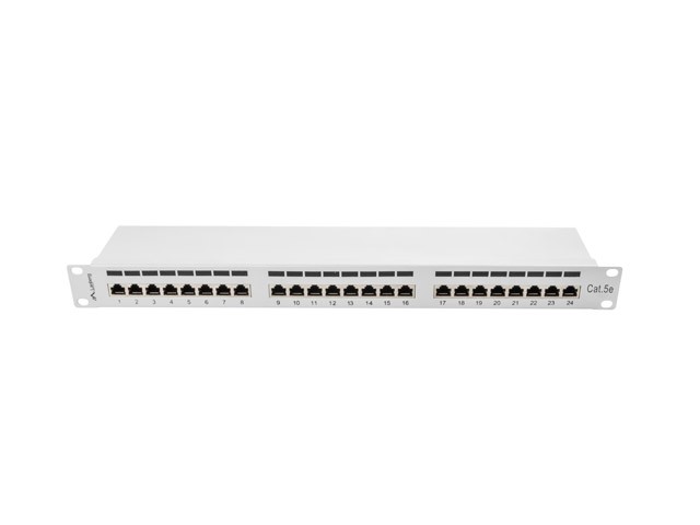 Patch panel Lanberg Patch Panel 24 port 1U 19'' kat.5E FTP ekranowany szary