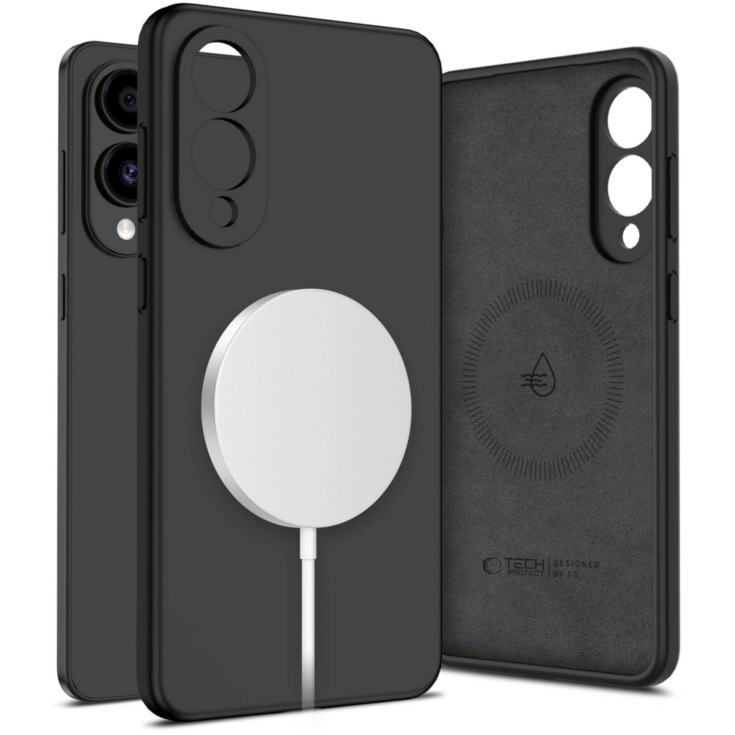 Etui typu plecki Tech-Protect Liquid Silicone Magsafe Galaxy S25 Edge czarny