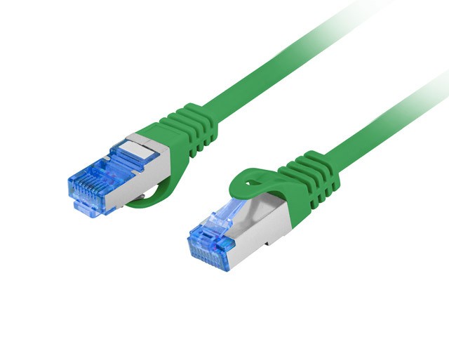 Patchcord kat.6A S/FTP LSZH CCA 5m zielony Fluke Passed Lanberg