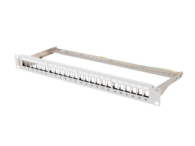 Patch panel Lanberg Patch Panel pusty 24 port 1U 19'' FTP do modułów Keystone szary