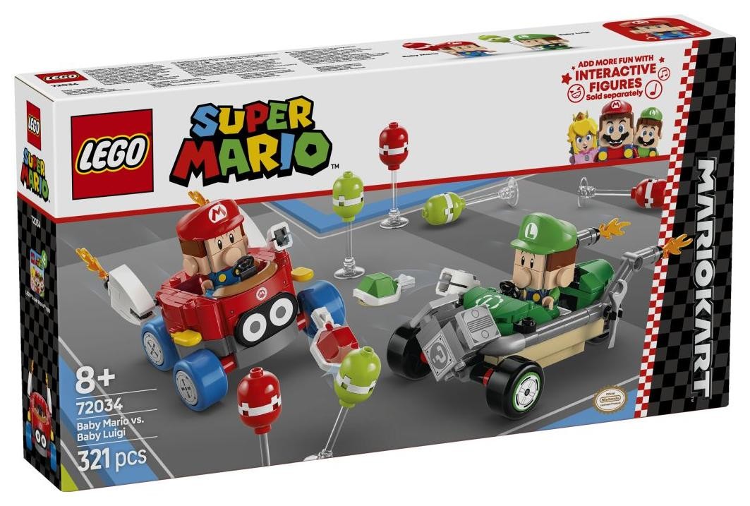 Klocki konstrukcyjne LEGO Super Mario 72034 Mario Kart - Baby Mario kontra Baby Luigi