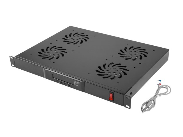 Akcesoria do szaf Lanberg Panel wentylacyjny do szafy 19'' czarny 4 wentylatory