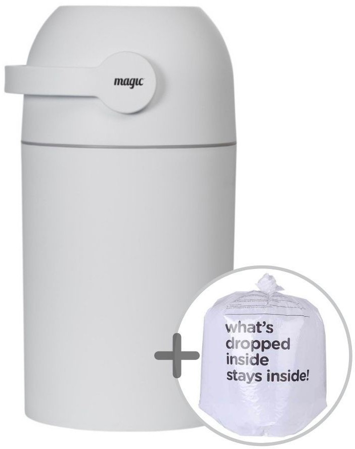 Kosz na pieluszki Magic Majestic + Worki biały