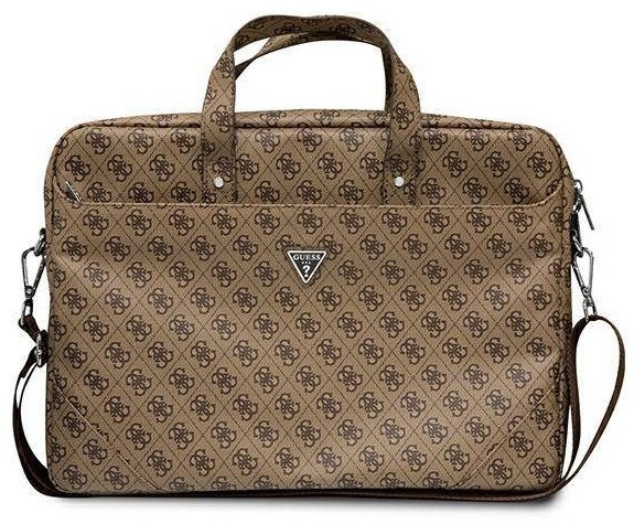 Torba Guess Saffiano 4G Triangle Logo Computer Bag 16” brązowy