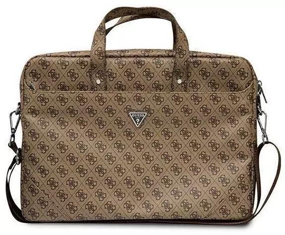 Torba Guess Saffiano 4G Triangle Logo Computer Bag 16” brązowy