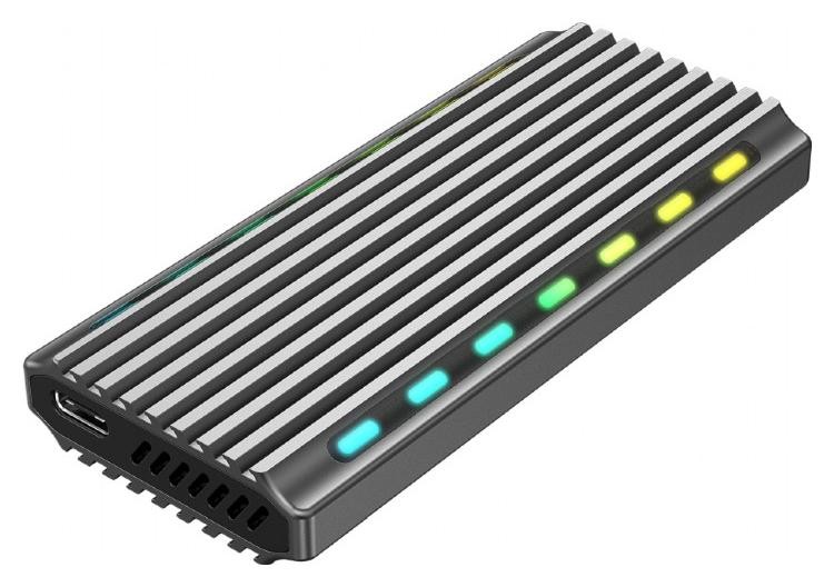 Obudowa do dysków twardych Gembird EE2280-U3C-03 | USB 3.1 | M.2 NVMe | RGB | aluminiowa