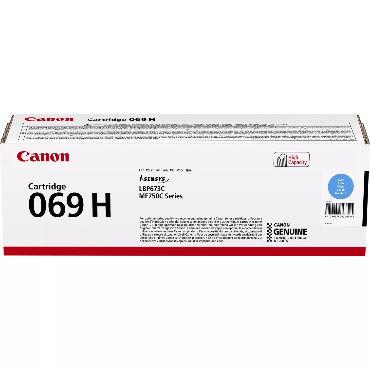 Oryginał Toner Canon CRG 069 błękitny XL