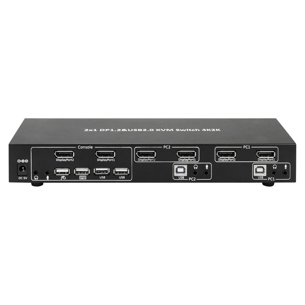 Techly 101928 Przełącznik KVM 2/1 Displayport/USB