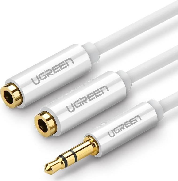 Ugreen audio AUX kabel jack 3,5 mm, 20cm biały