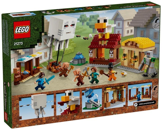 Klocki konstrukcyjne LEGO Minecraft 21273 Atak balonowego Ghasta na wioskę