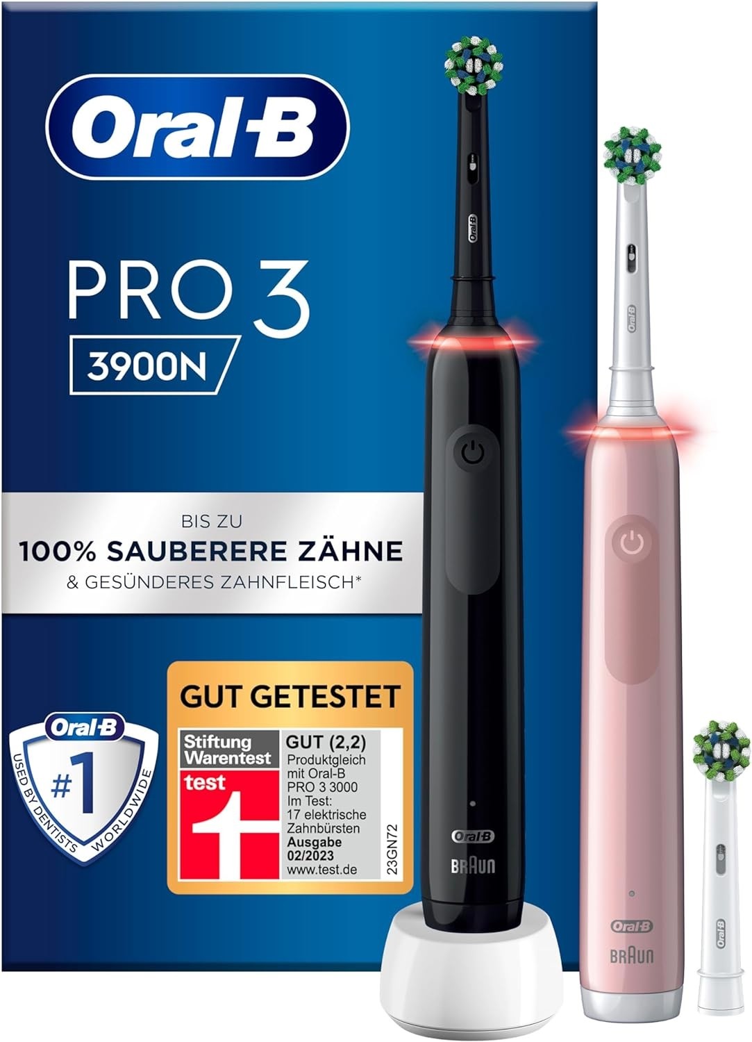 Szczoteczka rotacyjna Oral-B Pro 3 3900N Duo czarny/różowy