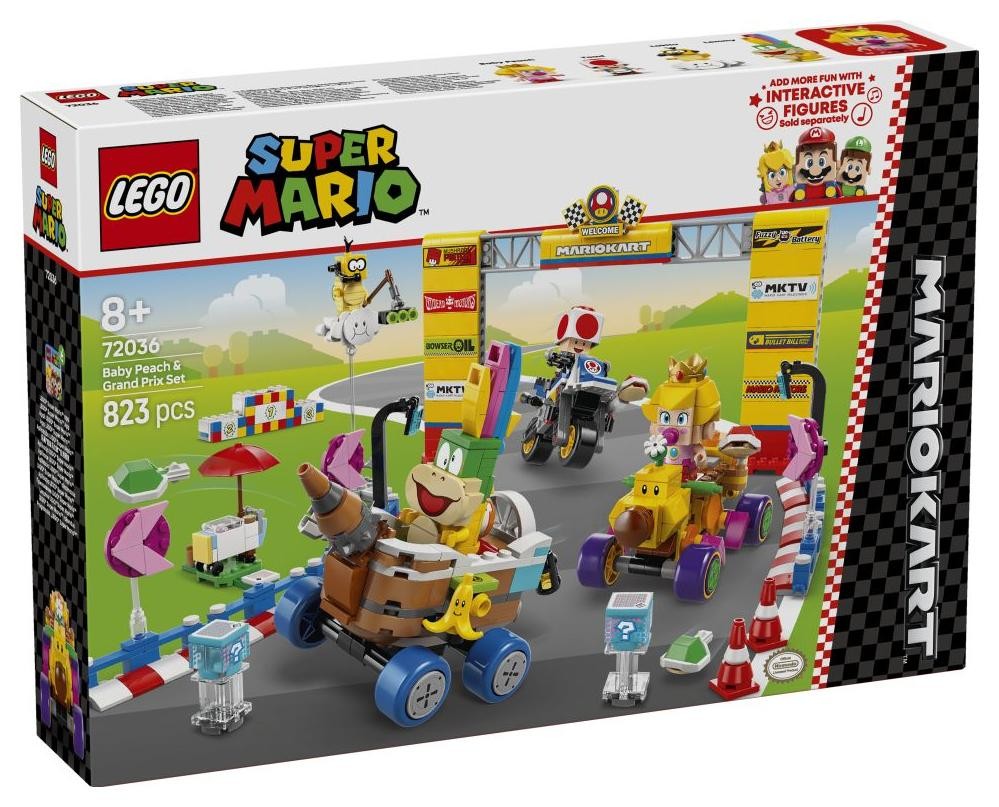 Klocki konstrukcyjne LEGO Super Mario 72036 Mario Kart - Zestaw Baby Peach i Grand Prix