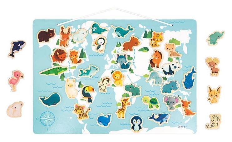 Edukacyjna Janod Małe Zwierzątka układanka z 40 magnesami