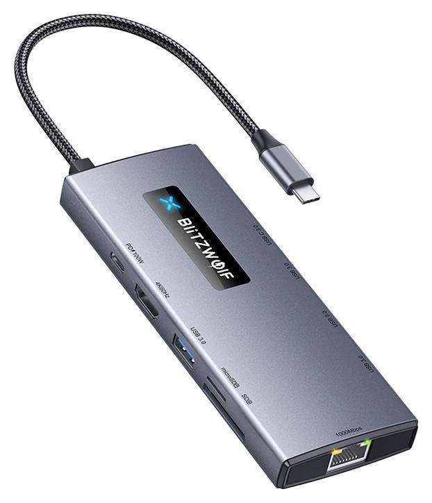 Blitzwolf 10w1 HUB BW-NEW TH8 | USB 3.0 x3 | USB-C x2 | PD 100W | HDMI | RJ45
