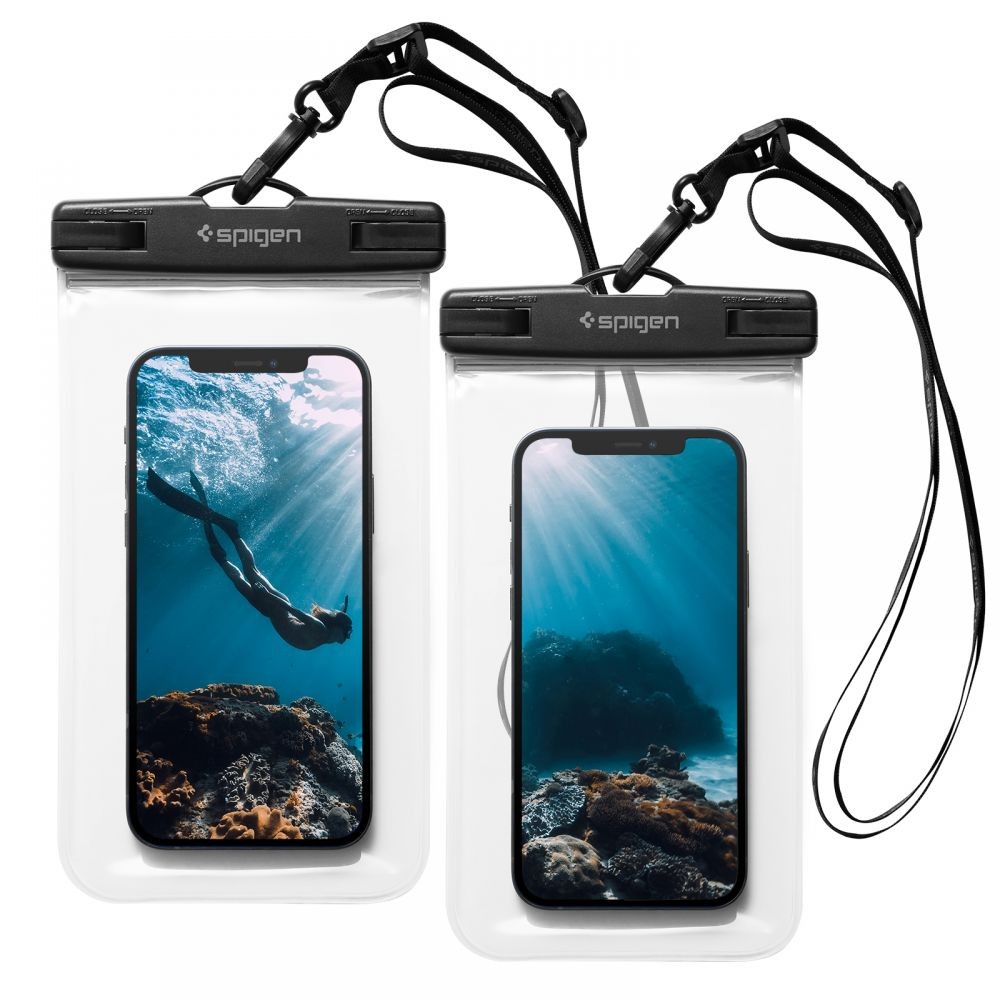 Inny Spigen A601 Universal Waterproof Case 2-pack crystal clear