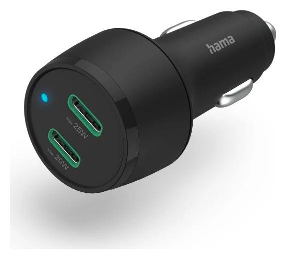 Hama PD/QC 45W (2x USB-C) czarny