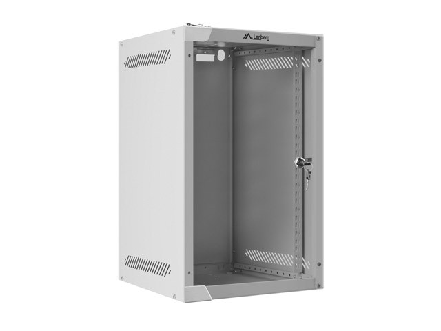 Wisząca Lanberg szafa rack wisząca 10'' 9U 280X310 szara drzwi szklane
