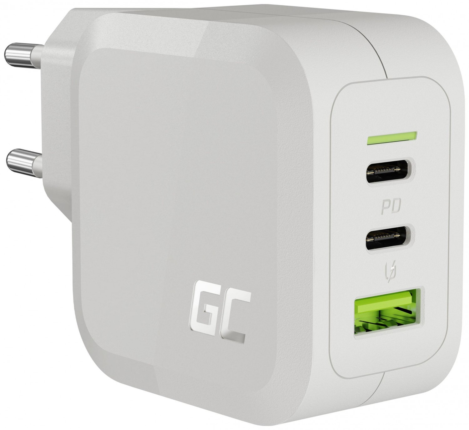 Green Cell 2x USB-C 1x USB-A 65W GaN biała