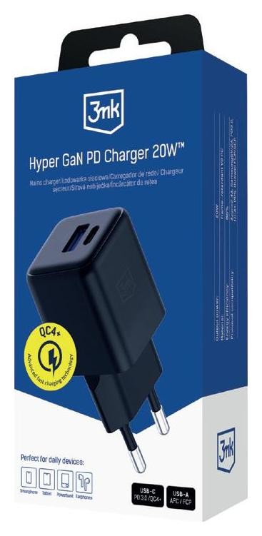3mk Hyper GaN Charger 20W QC4+ czarna