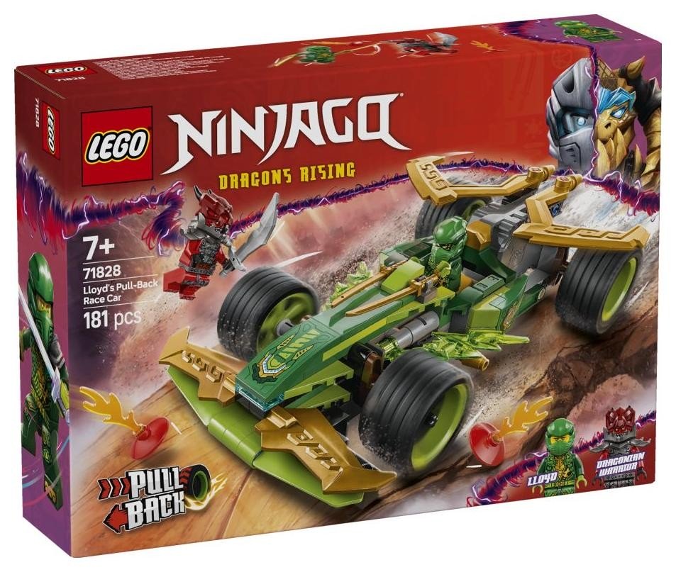 Klocki konstrukcyjne LEGO Ninjago 71828 Samochód wyścigowy Lloyda z napędem typu pull-back
