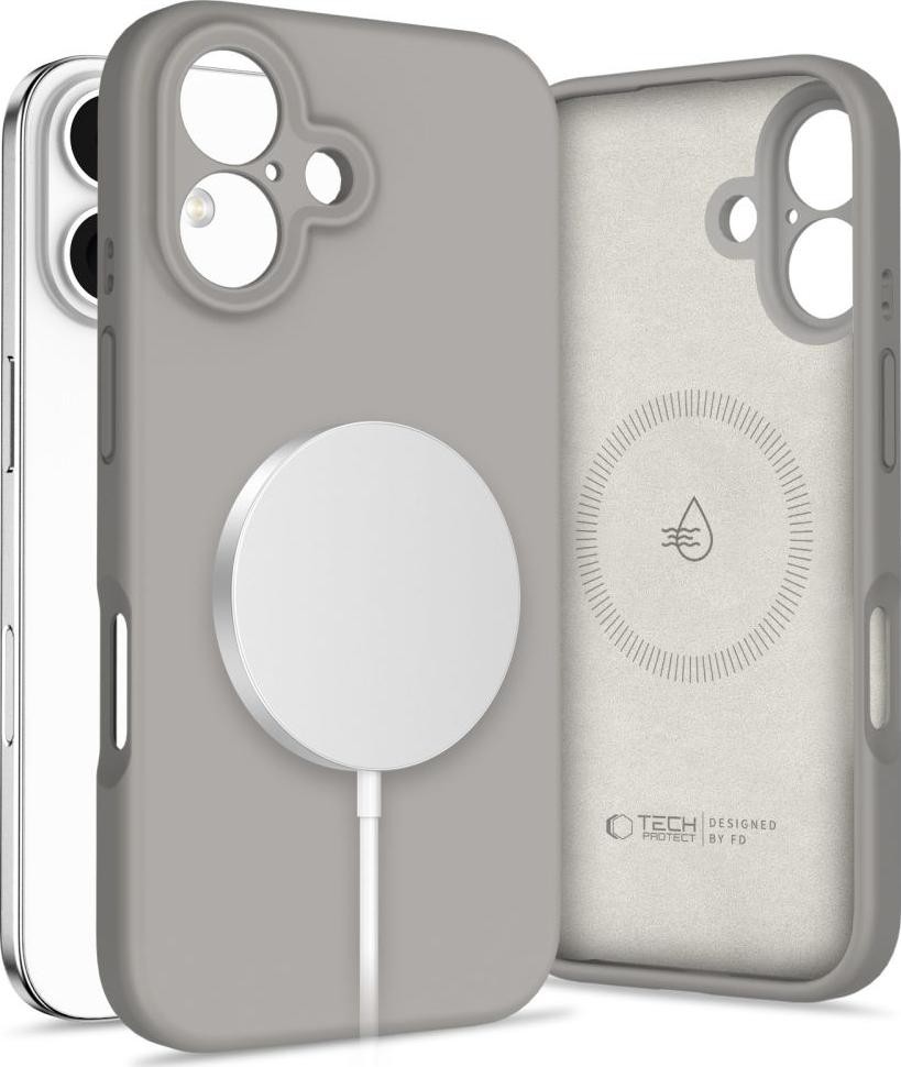 Etui typu plecki Tech-Protect Liquid Silicone Magsafe do iPhone 16 szary