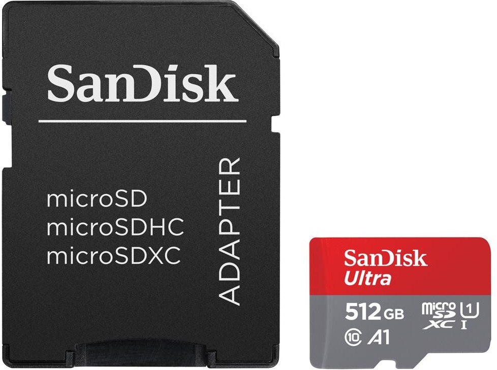 SanDisk Ultra microSDXC 512GB Android 150MB/s A1 UHS-I + Adapter