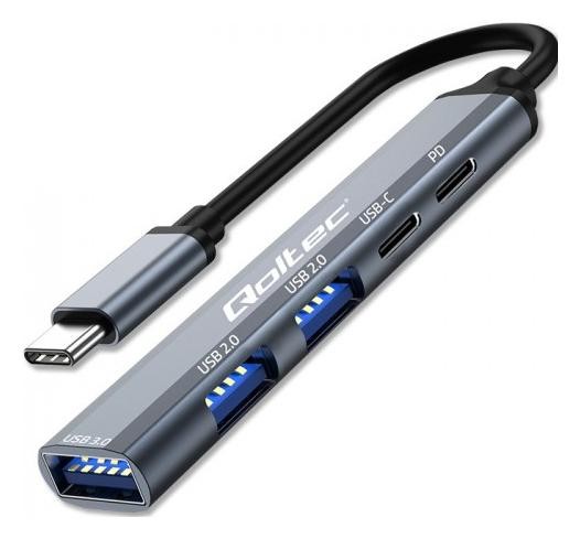 Qoltec USB-C 3.1 5w1 | USB-C PD| USB-C | 2x USB 2.0 | USB 3.0
