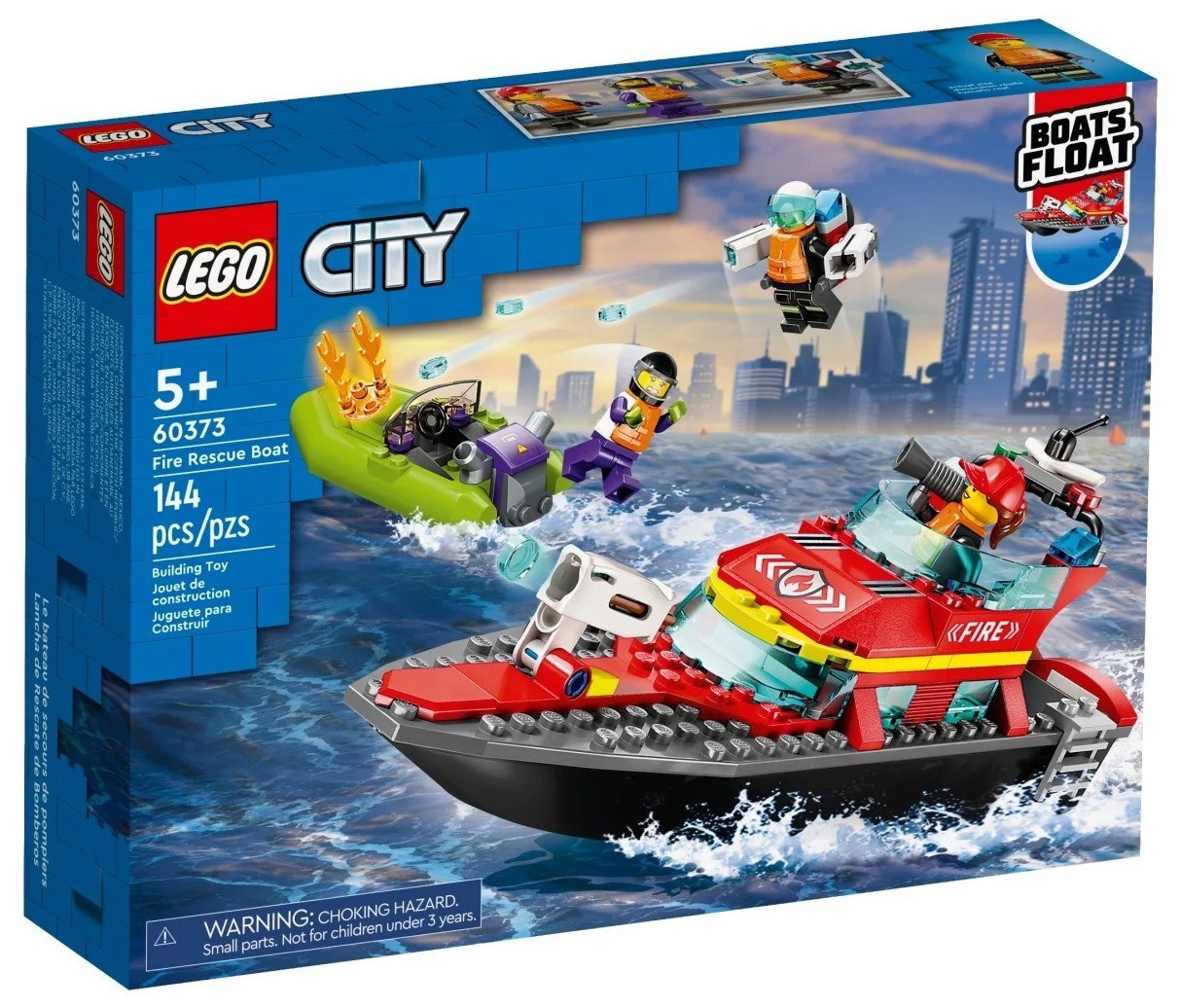 Klocki konstrukcyjne LEGO City 60373 Łódź strażacka