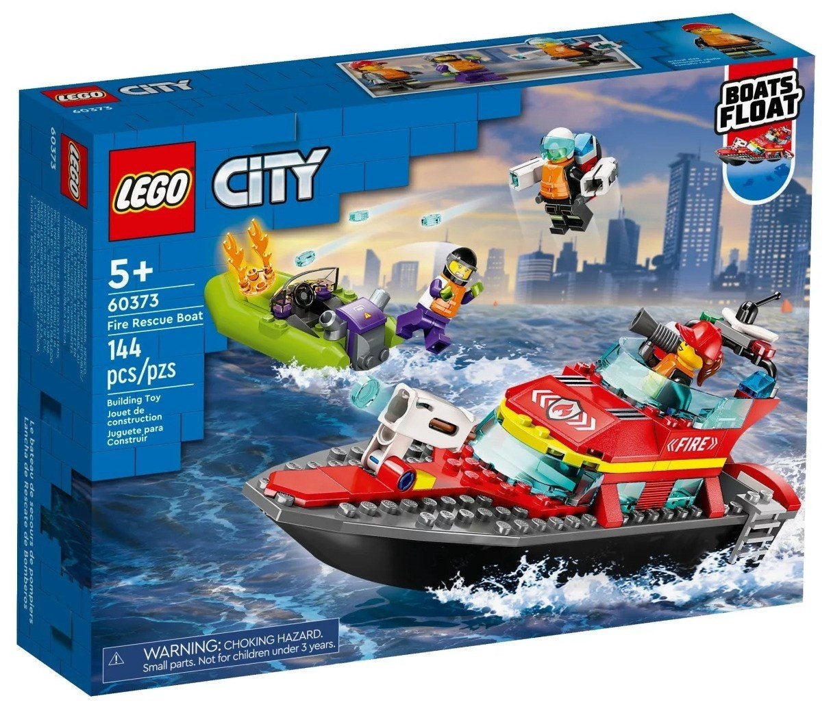 Klocki konstrukcyjne LEGO City 60373 Łódź strażacka
