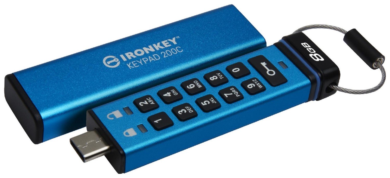 Kingston IronKey Keypad 200 8GB USB-C AES Encrypted
