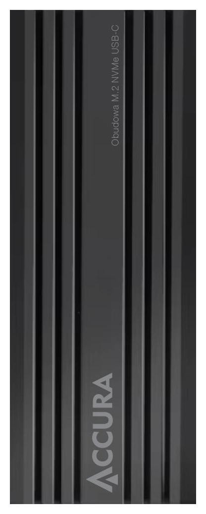 Obudowa do dysków twardych Accura M.2 NVMe USB-C Aluminium z radiatorem czarna