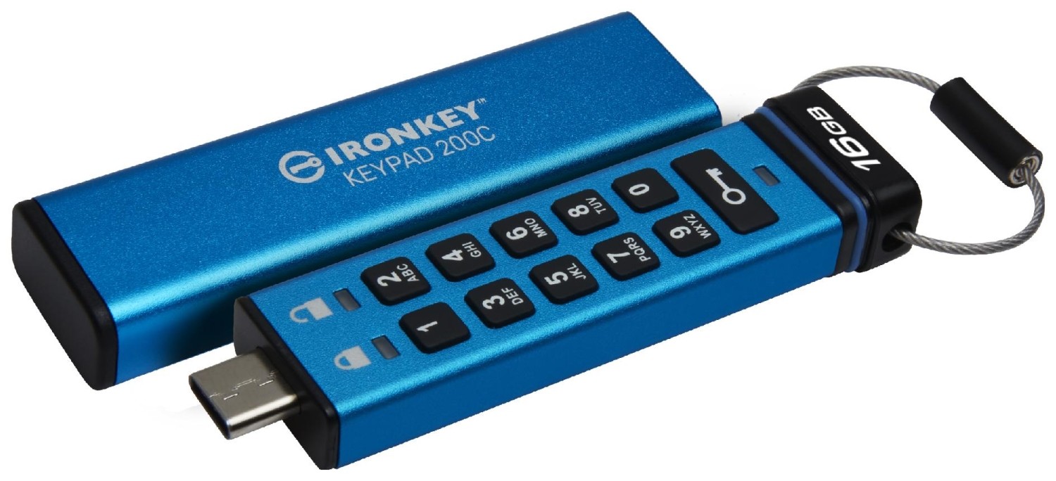 Kingston IronKey Keypad 200 16GB USB-C AES Encrypted