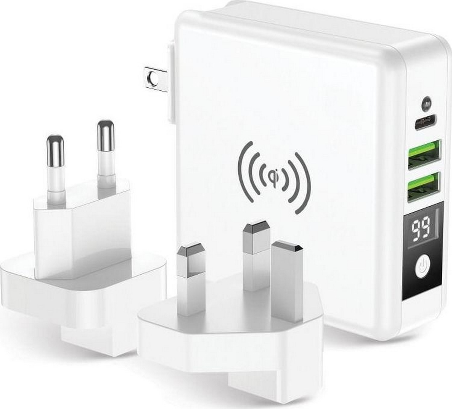 FORCELL F-ENERGY 4w1 15W ze złączami USB/USB typ C, power bankiem 8000mAh i ładowaniem bezprzewodowym