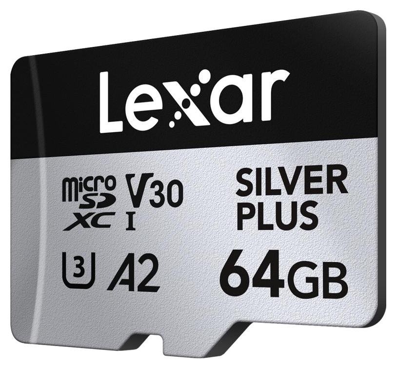 Lexar 64GB microSDXC Professional SILVER Plus UHS-I A2 V30 U3 4K