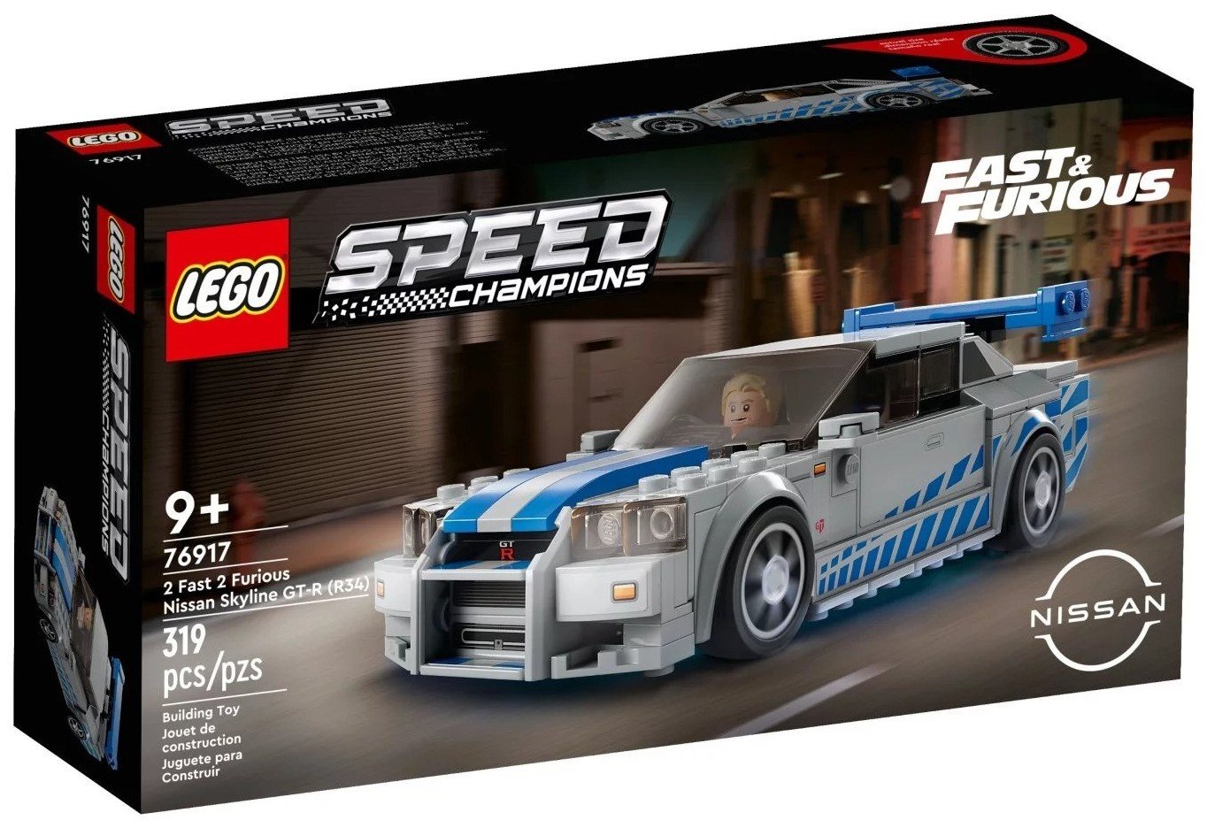 Klocki konstrukcyjne LEGO Speed Champions 76917 Nissan Skyline GT-R (R34) z filmu „Za szybcy, za wściekli”
