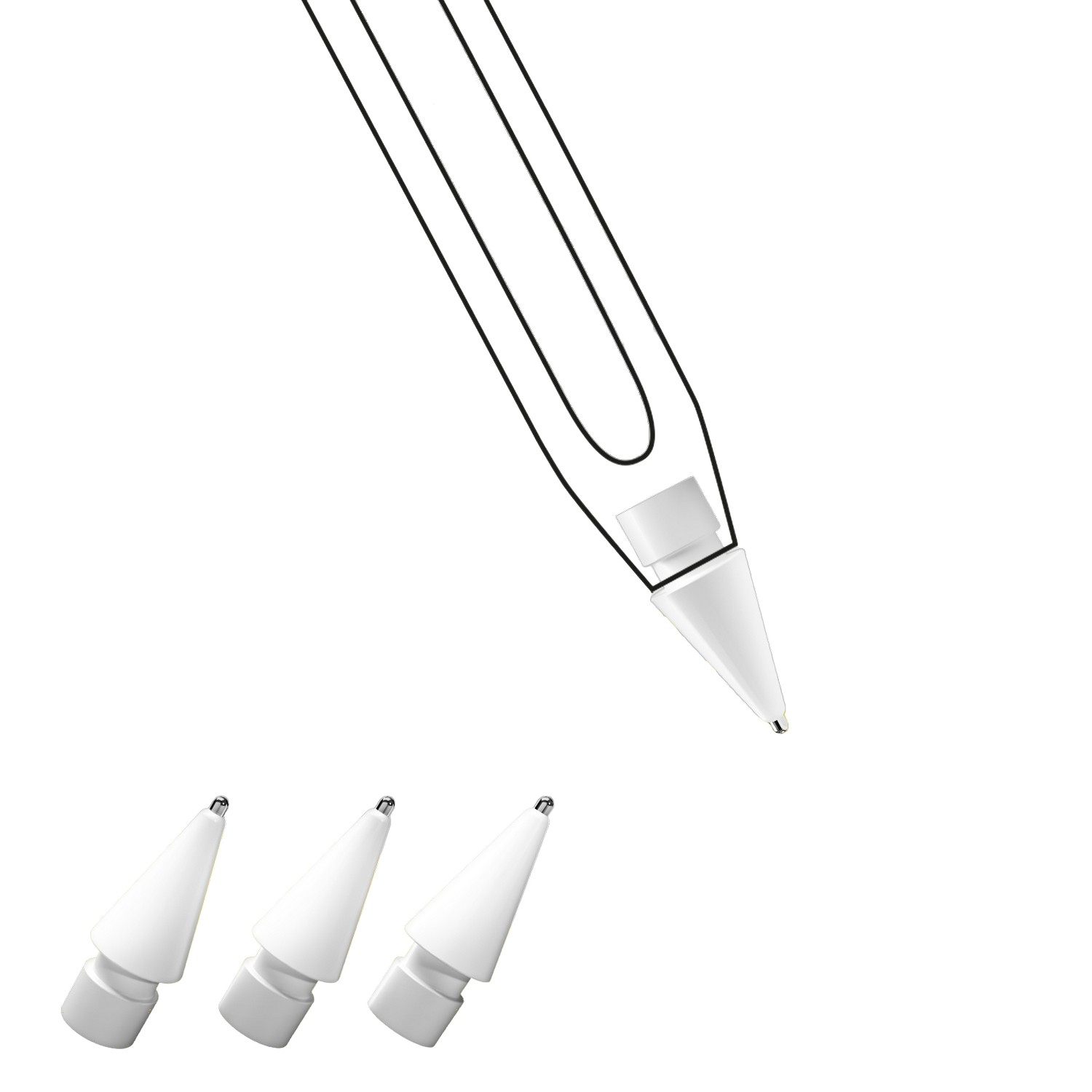 doodroo Apple Pencil Metal Tip - 3 szt.