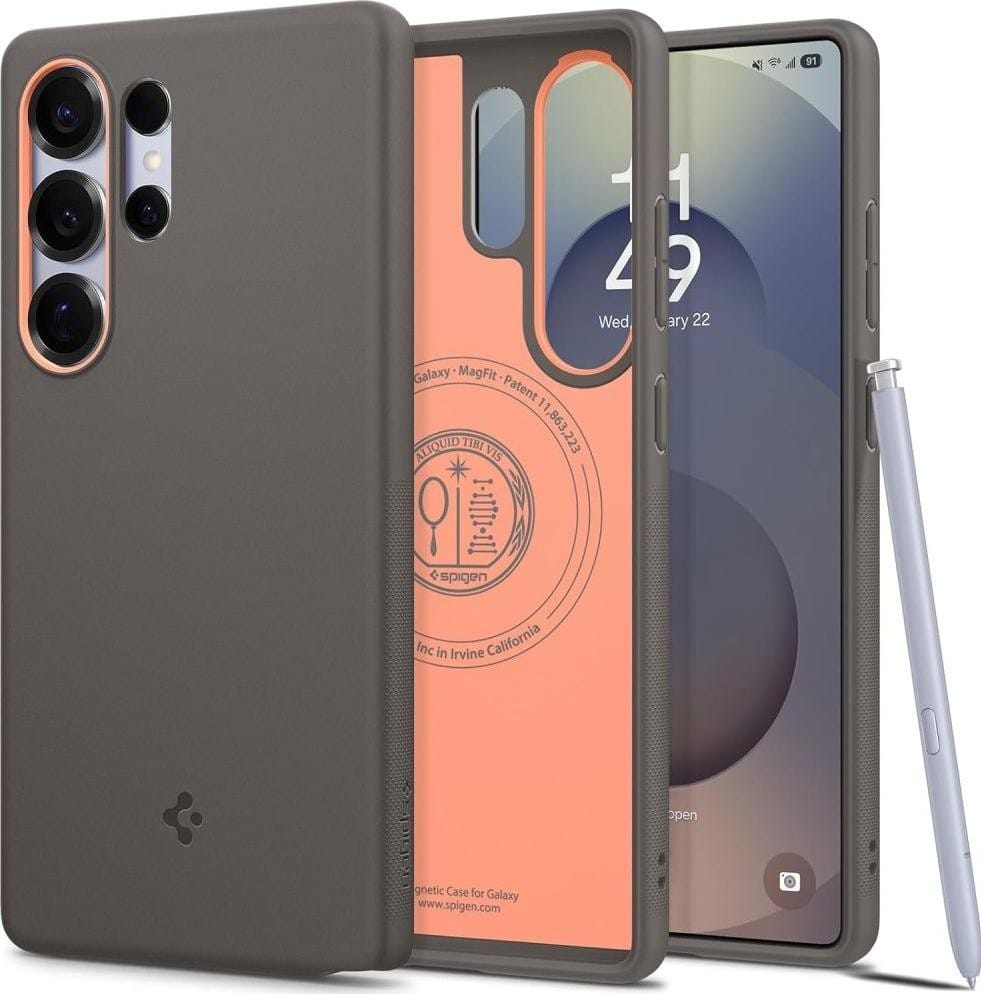 Etui typu plecki Spigen Nano Pop MagSafe do Galaxy S25 Ultra szary