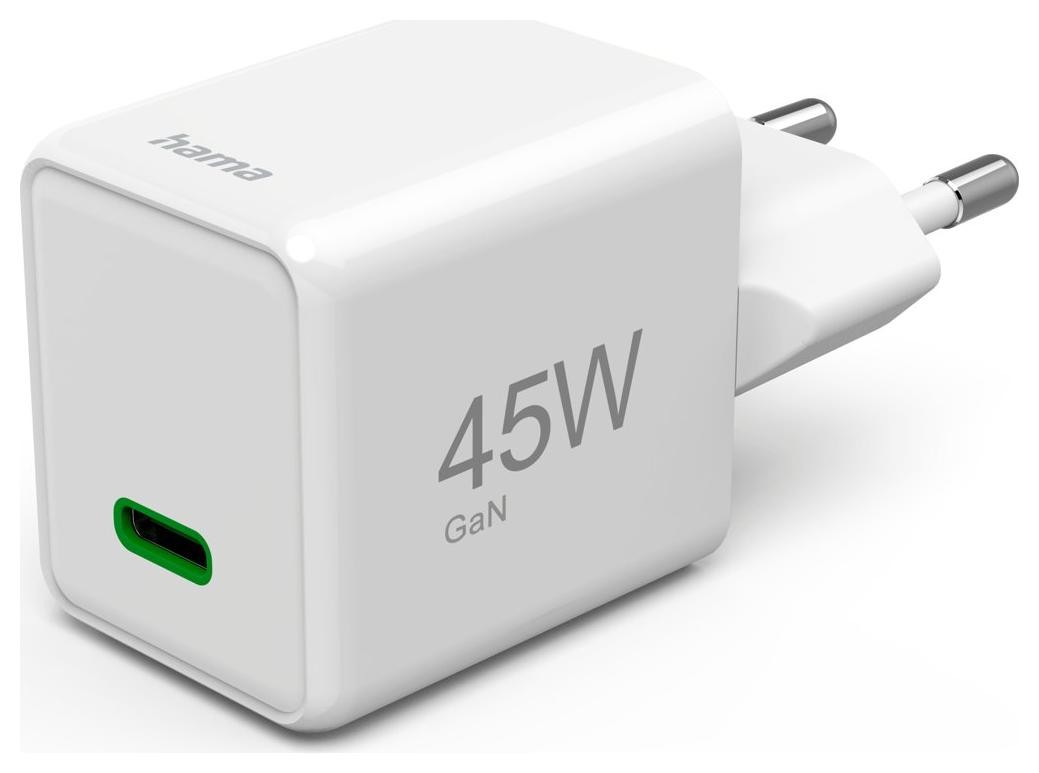 Hama supermini 45W GaN PD/QC 1x USB-C biały