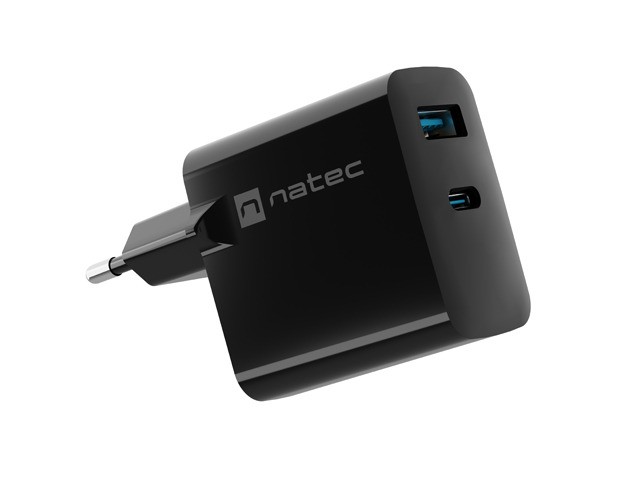 Natec Ribera GaN 65W USB-A USB-C czarna