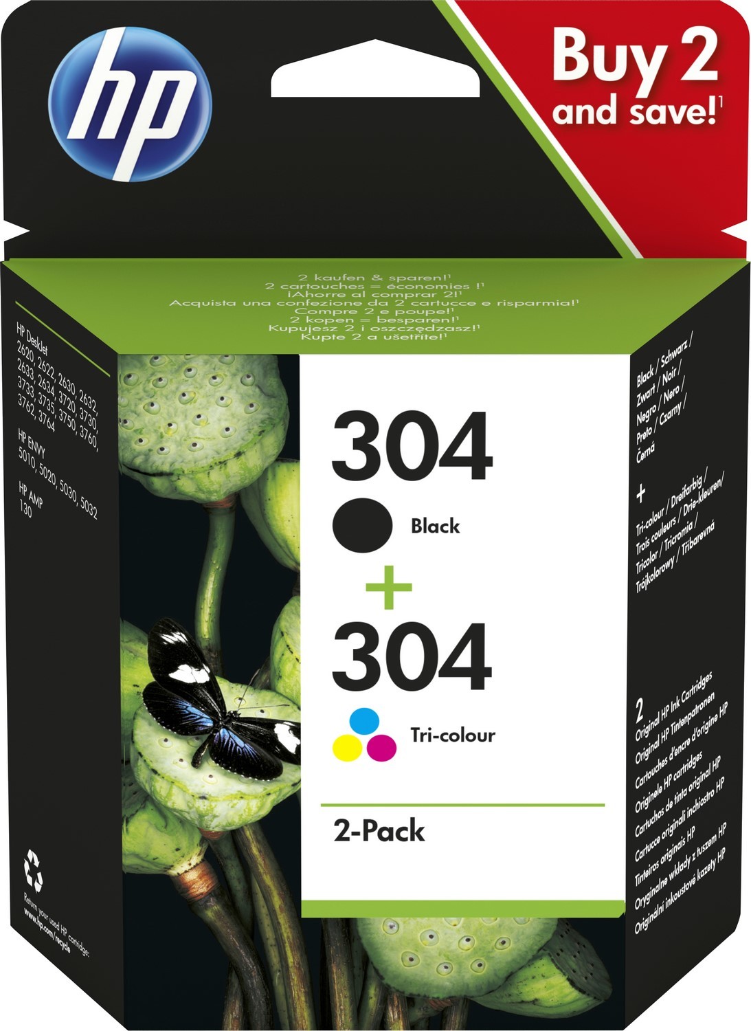 Oryginał HP 304 dwupak czarny + kolor Instant Ink