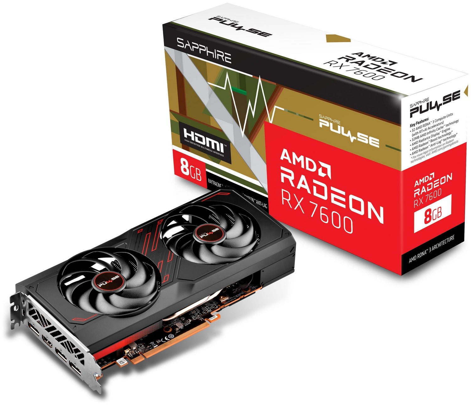 Sapphire Radeon RX 7600 Pulse 8GB OC