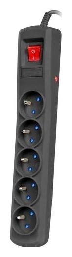 Armac R5 | Listwa zasilająca | przeciwprzepięciowa, 5 gniazd, przewód 5m, czarna