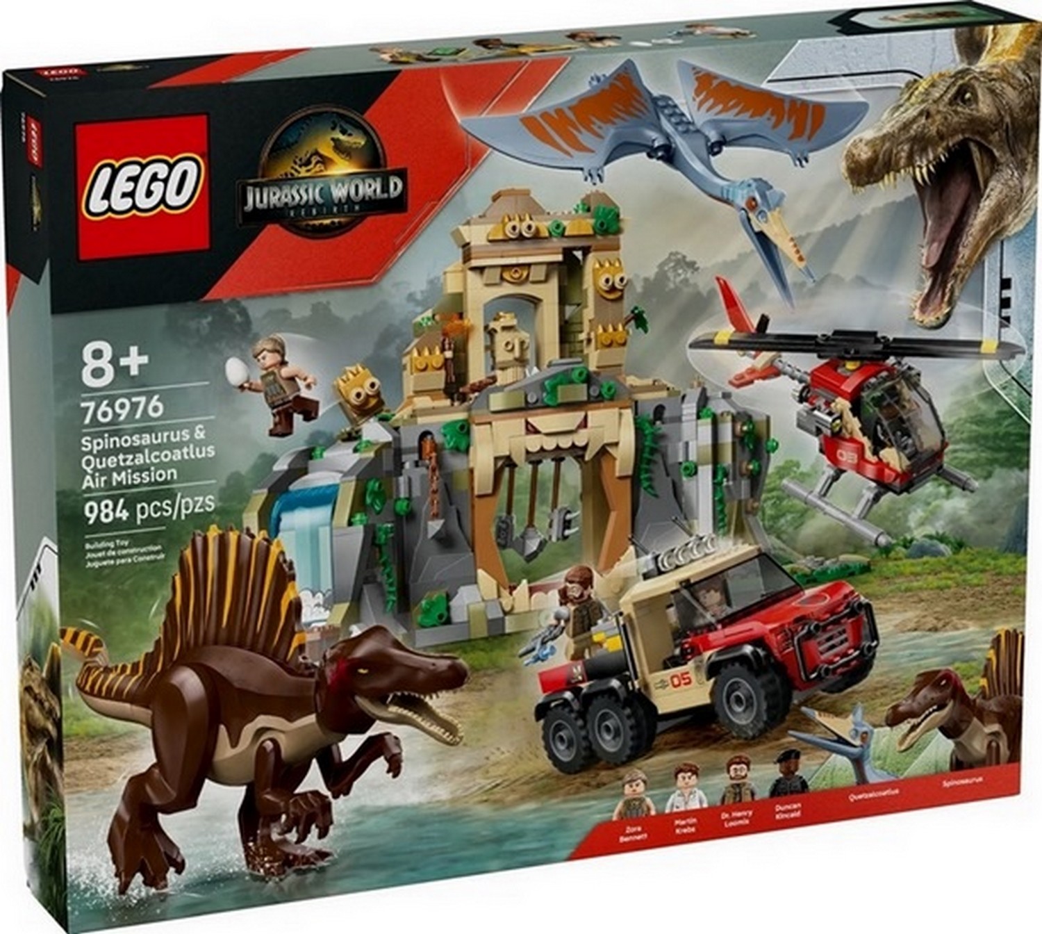 Klocki konstrukcyjne LEGO Jurassic World 76976 Powietrzna misja z kecalkoatlem i spinozaurem