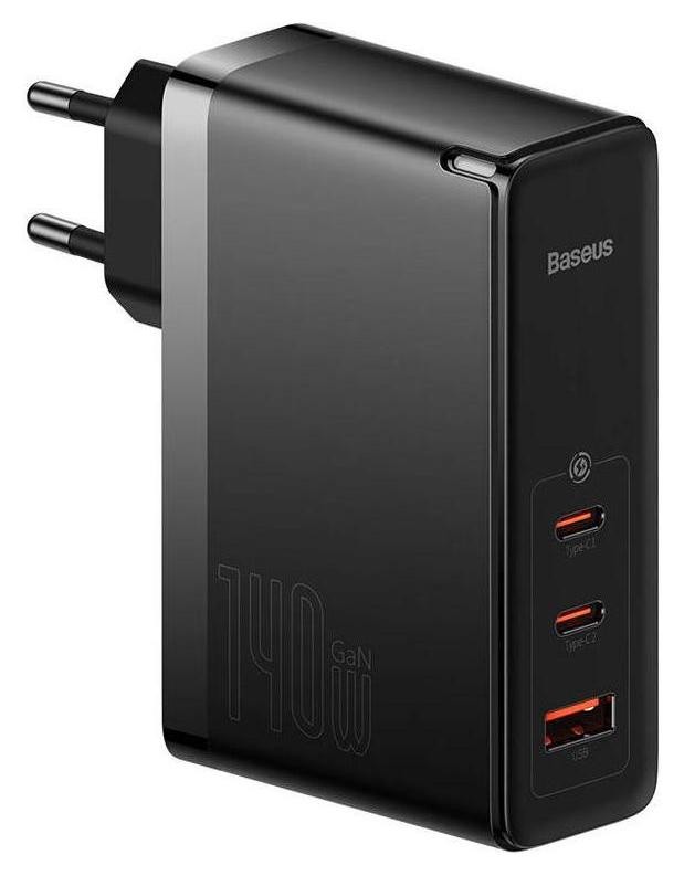 Baseus GaN5 Pro 2xUSB-C + USB, 140W (czarna)