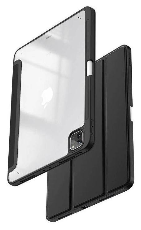 Etui z klapką Crong PrimeFolio do iPad Pro 11'' (2022-2021) / iPad Air 11” M2 (2024) / iPad Air 10.9” (5-4 gen.) czarny/przezroczysty